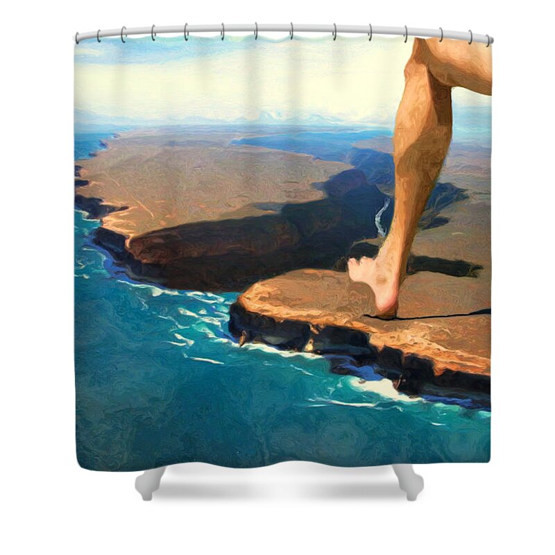 Barefoot Shower Curtain featuring the photograph Running On The Edge by Jack Zulli