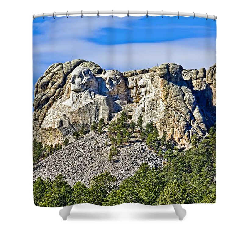 Rushmore Shower Curtain featuring the photograph Rushmore by Tatiana Travelways