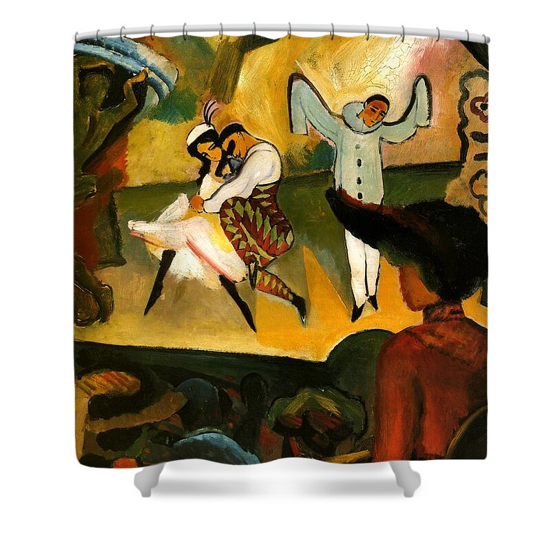 August Macke Shower Curtain featuring the painting Russian Ballet by August Macke