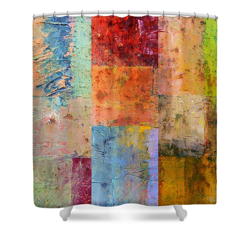 Rust Shower Curtain featuring the painting Rust Study 2.0 by Michelle Calkins