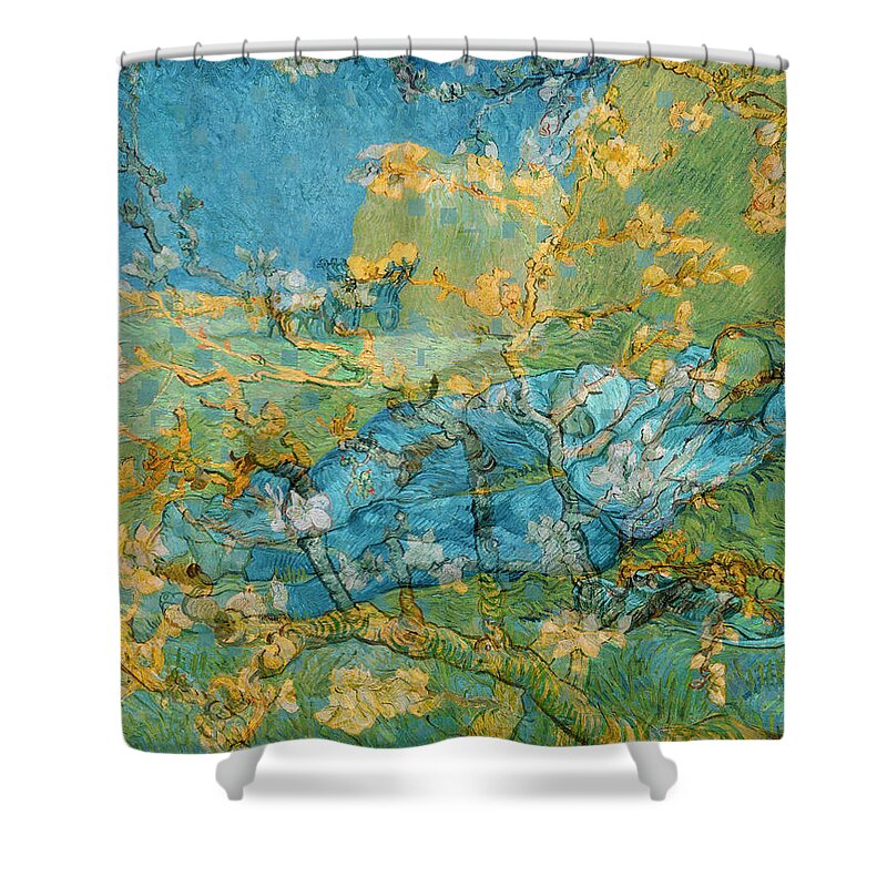 Post Modern Shower Curtain featuring the digital art Rustic 6 van Gogh by David Bridburg