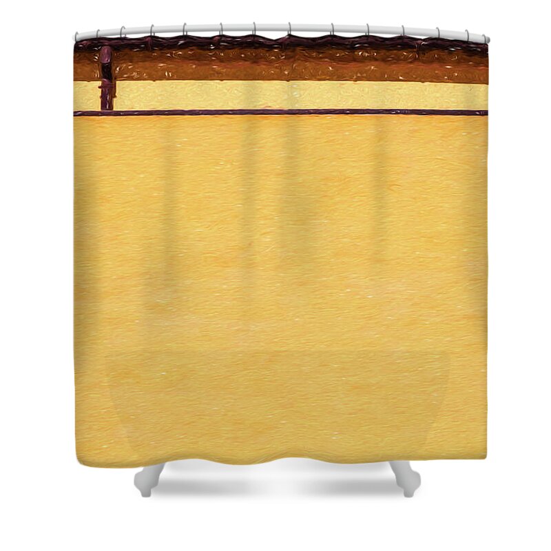 David Letts Shower Curtain featuring the painting Rustic Water Drain Pipes by David Letts