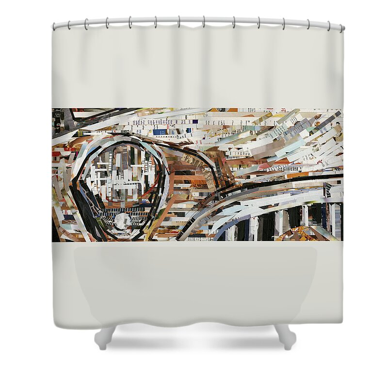 Rusted Shower Curtain featuring the painting Rusty Buick by Noelle Dumas