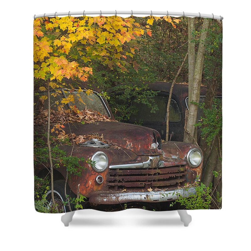 Autumn Shower Curtain featuring the photograph Rusty in the Fall by Harold Stinnette