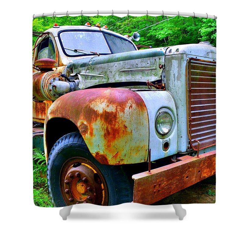 Rusty Old Truck Shower Curtain featuring the photograph Rusty Old Truck by Lisa Wooten