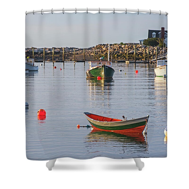 Rye Shower Curtain featuring the photograph Rye Harbor Canoe Rye NH New Hampshire by Toby McGuire