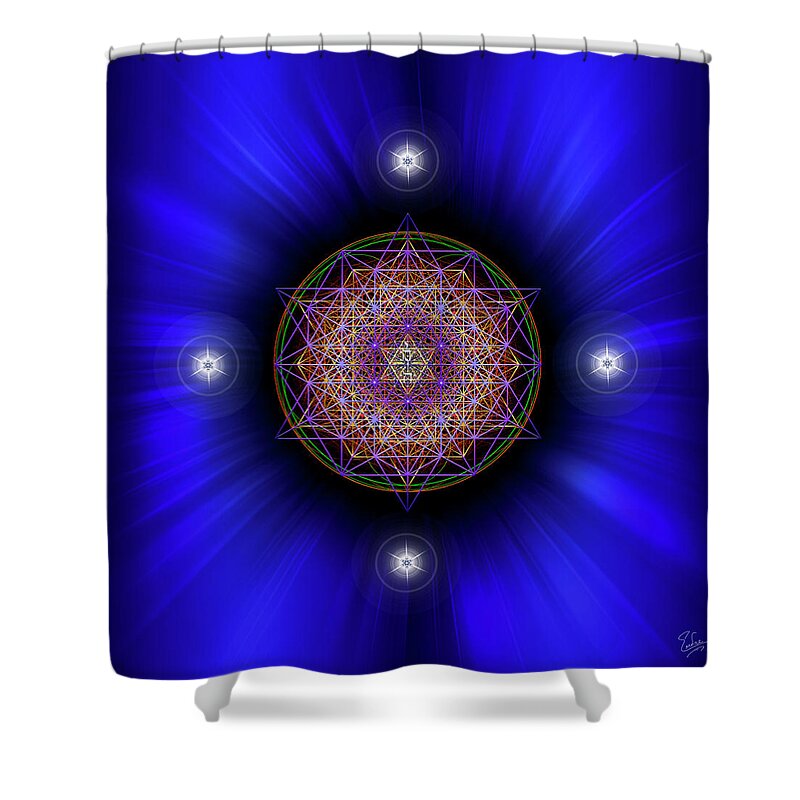 Endre Shower Curtain featuring the digital art Sacred Geometry 583 by Endre Balogh