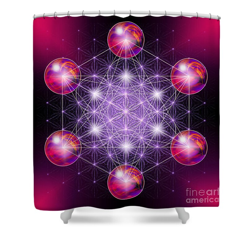 Metatron Shower Curtain featuring the digital art Sacred Geometry Metatron by Alexa Szlavics
