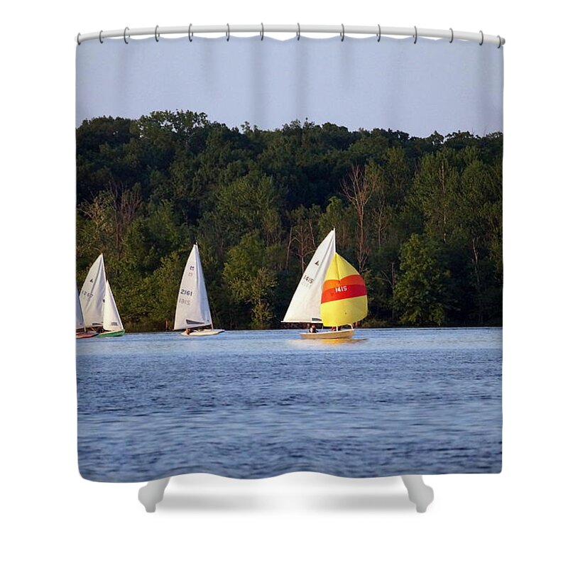 Boats Shower Curtain featuring the photograph Sail Away With Me by Beth Collins