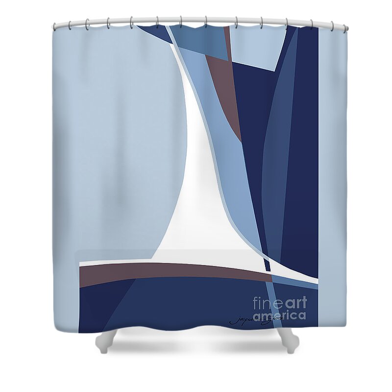 Abstract Shower Curtain featuring the painting Sail by Jacqueline Shuler