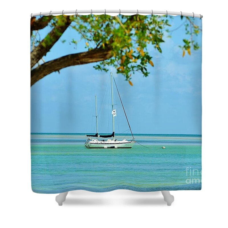 Sailboats Shower Curtain featuring the photograph Sailing away to Key Largo by Rene Triay FineArt Photos