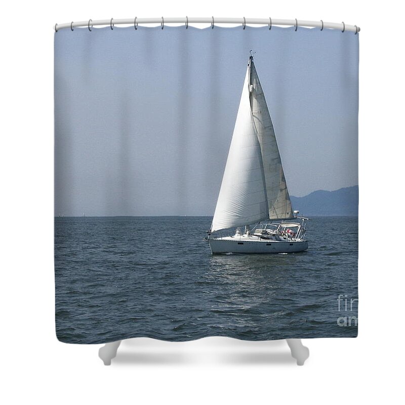 Sail Shower Curtain featuring the photograph Sailing Away by Vivian Martin