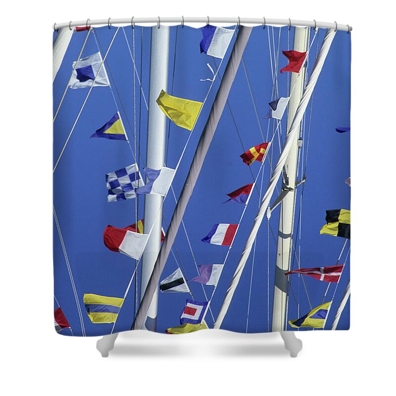 Sailboats Shower Curtain featuring the photograph Sailing, General by David Shuler
