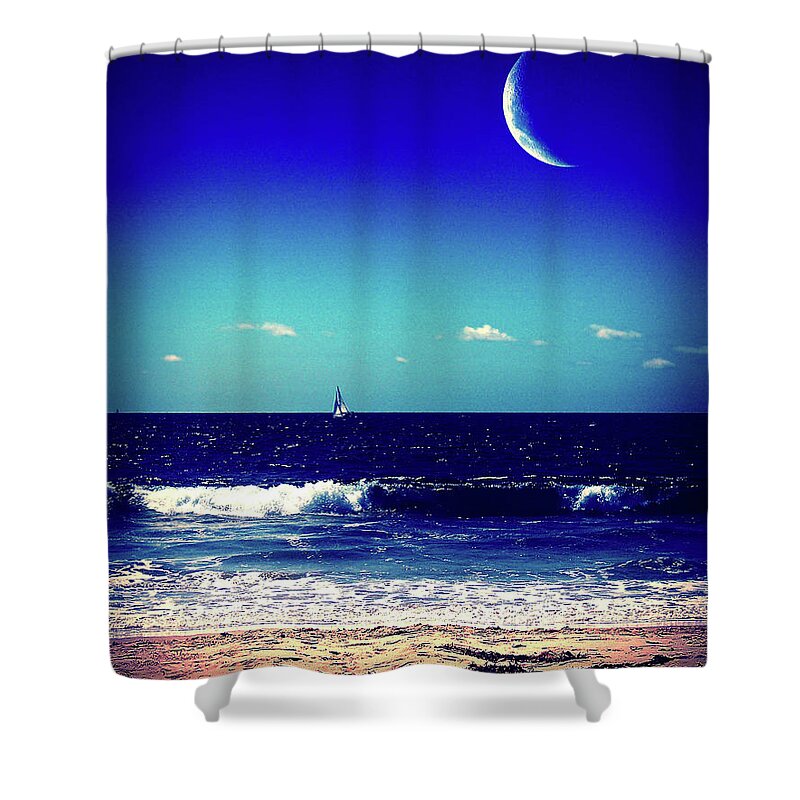 Lomography Shower Curtain featuring the photograph Sailing The Pacific Ocean by Phil Perkins