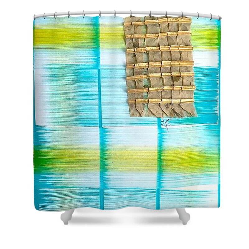 Abstract Shower Curtain featuring the painting Sailing by Wonju Hulse