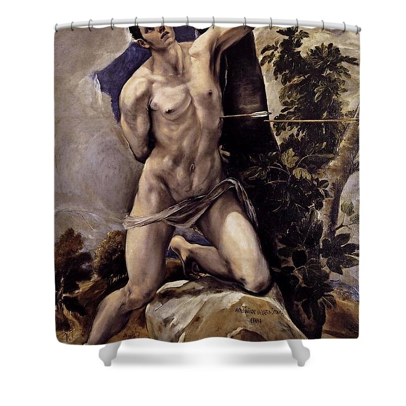 Saint Shower Curtain featuring the painting Saint Sebastian by El Greco