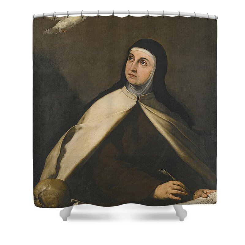 Jusepe De Ribera Shower Curtain featuring the painting Saint Teresa Of Avila by MotionAge Designs
