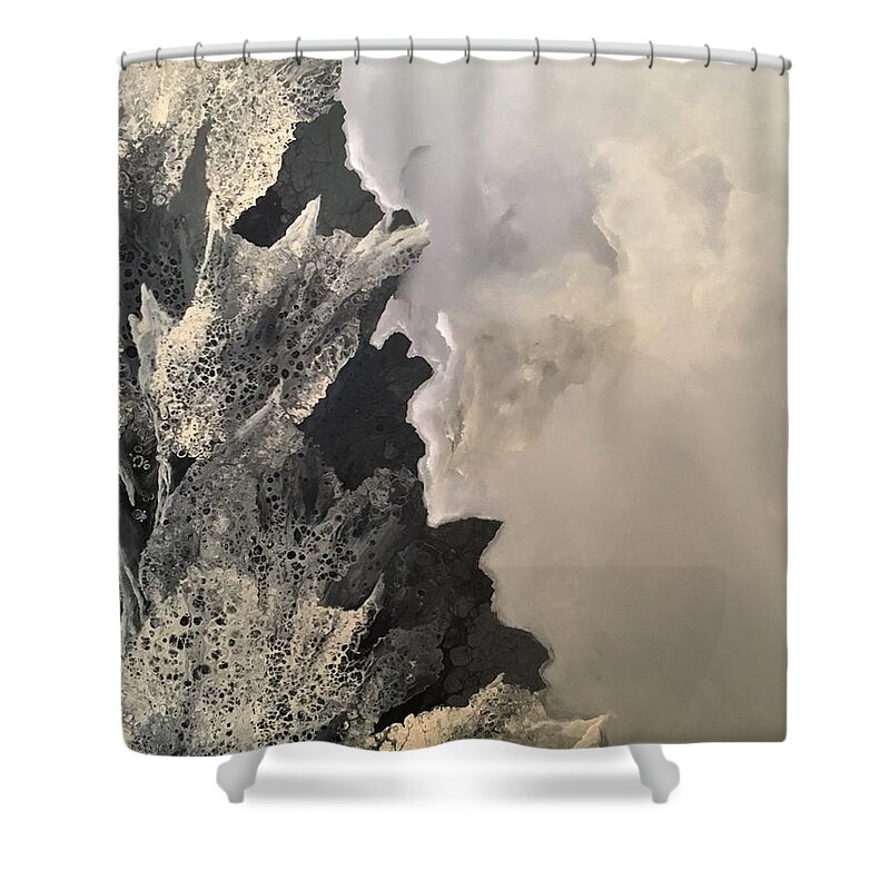 Abstract Shower Curtain featuring the painting Salient by Soraya Silvestri