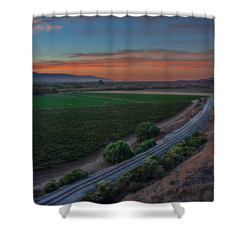 Central California Coast Shower Curtain featuring the photograph Salinas Valley At Sunset by Bill Roberts