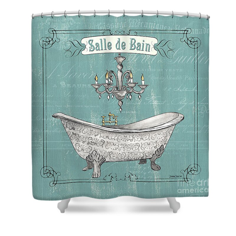 Bath Shower Curtain featuring the painting Salle de Bain by Debbie DeWitt