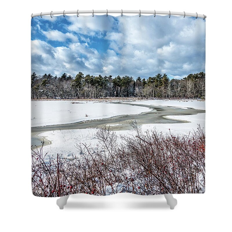 Maine Shower Curtain featuring the photograph Salt Marsh Meander by Gary Shepard