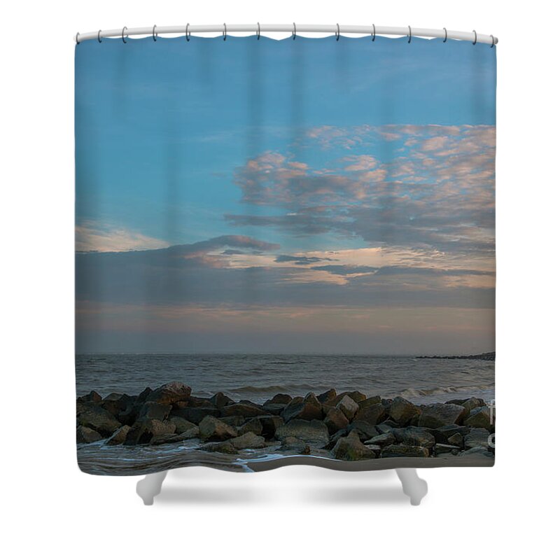 Breach Inlet Shower Curtain featuring the photograph Salty Air over Breach Inlet by Dale Powell