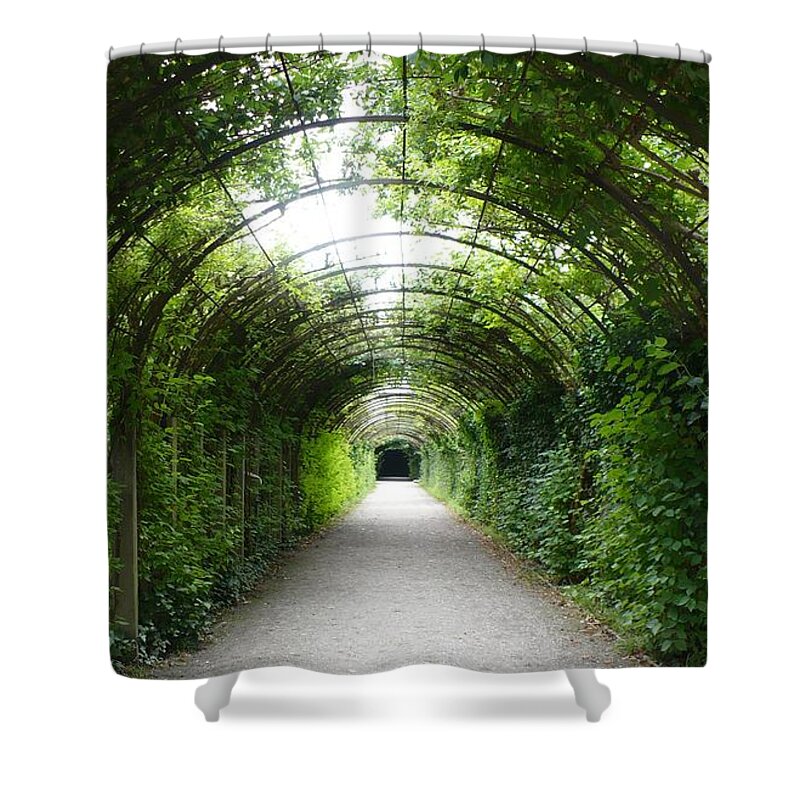 Europe Shower Curtain featuring the photograph Salzburg Garden Arbor by Carol Groenen