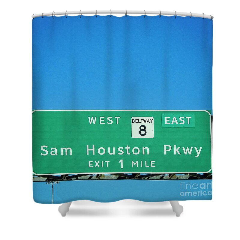 Houston Shower Curtain featuring the photograph Sam Houston Pkway by Ella Kaye Dickey