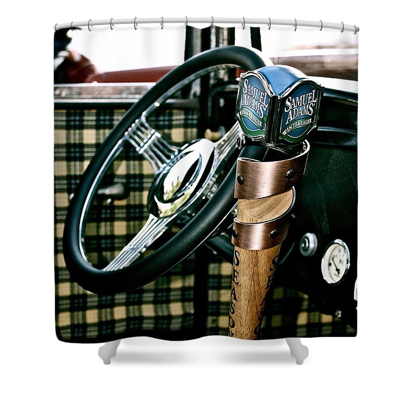 Car Shower Curtain featuring the photograph Samual Adams Winter Lager by Linda Bianic