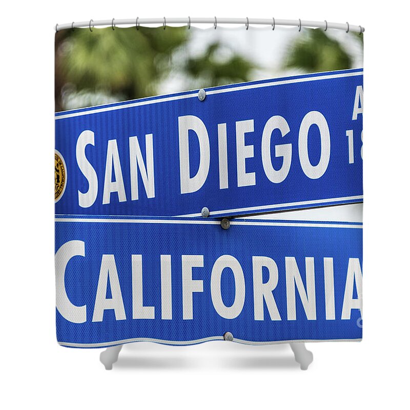 California St Shower Curtain featuring the photograph San Diego and California Street Sign by David Levin