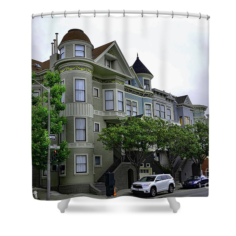 San Francisco Shower Curtain featuring the photograph San Francisco Houses by Debby Pueschel