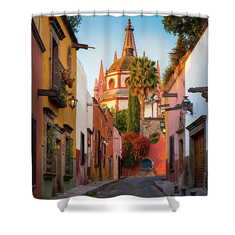 America Shower Curtain featuring the photograph San Miguel Pueblo Magico by Inge Johnsson