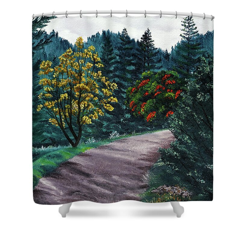 California Shower Curtain featuring the painting Sanborn Trail by Laura Iverson