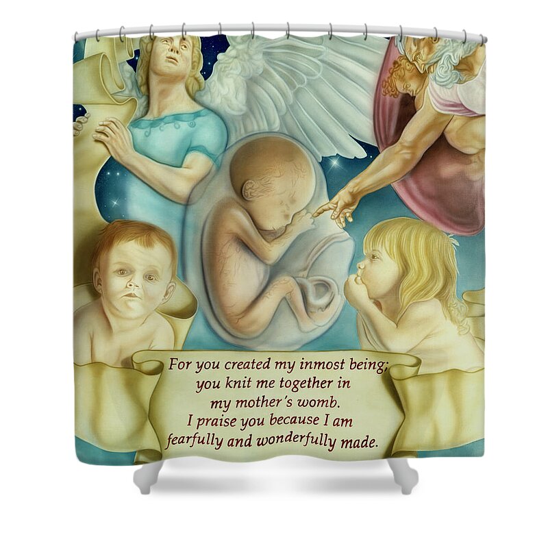 Prolife Shower Curtain featuring the painting Sanctity Of Life by Rich Milo