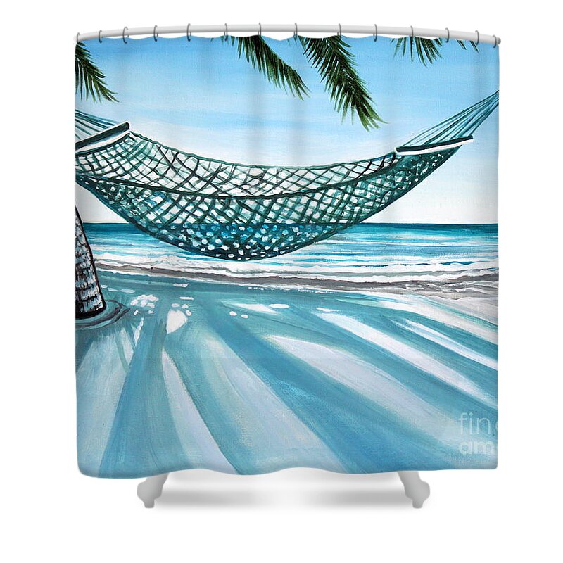 Landscape Shower Curtain featuring the painting Sand and Shadows by Elizabeth Robinette Tyndall