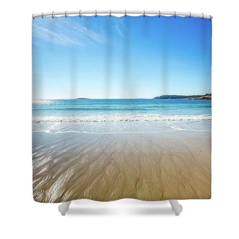Bar Harbor Shower Curtain featuring the photograph Sand Beach by Robert Clifford