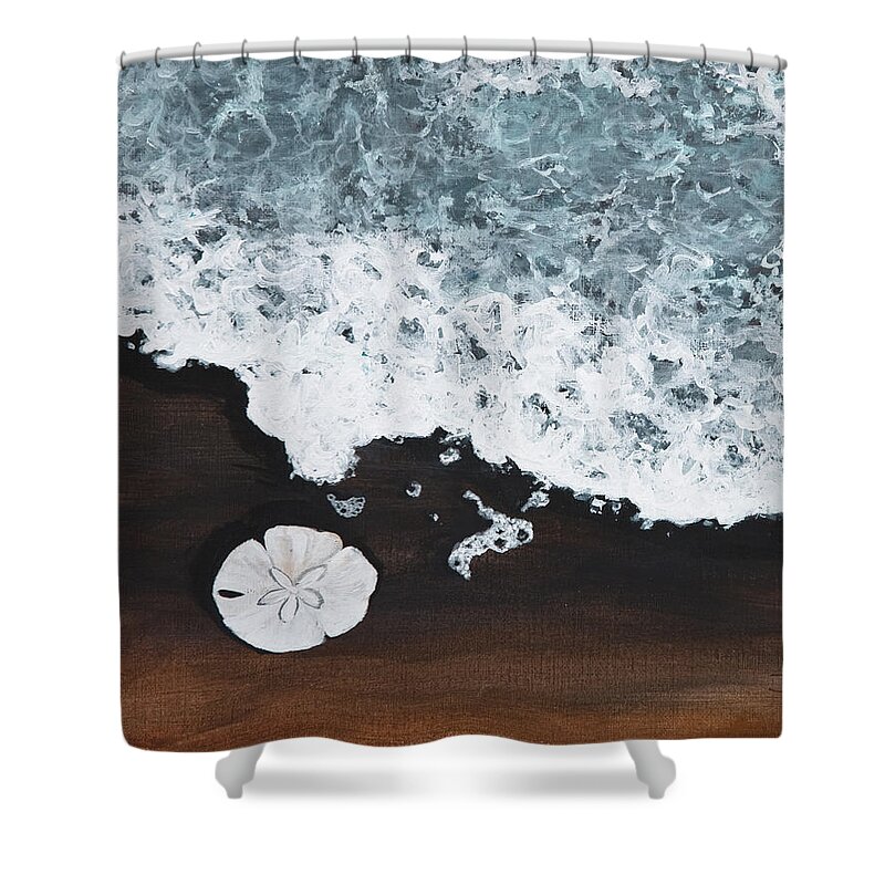 Darice Machel Mcguire Shower Curtain featuring the painting Sand Dollar by Darice Machel McGuire