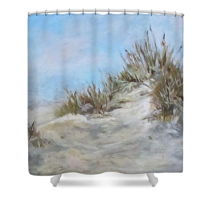 Landscape Shower Curtain featuring the painting Sand Dunes and Salty Air by Barbara O'Toole