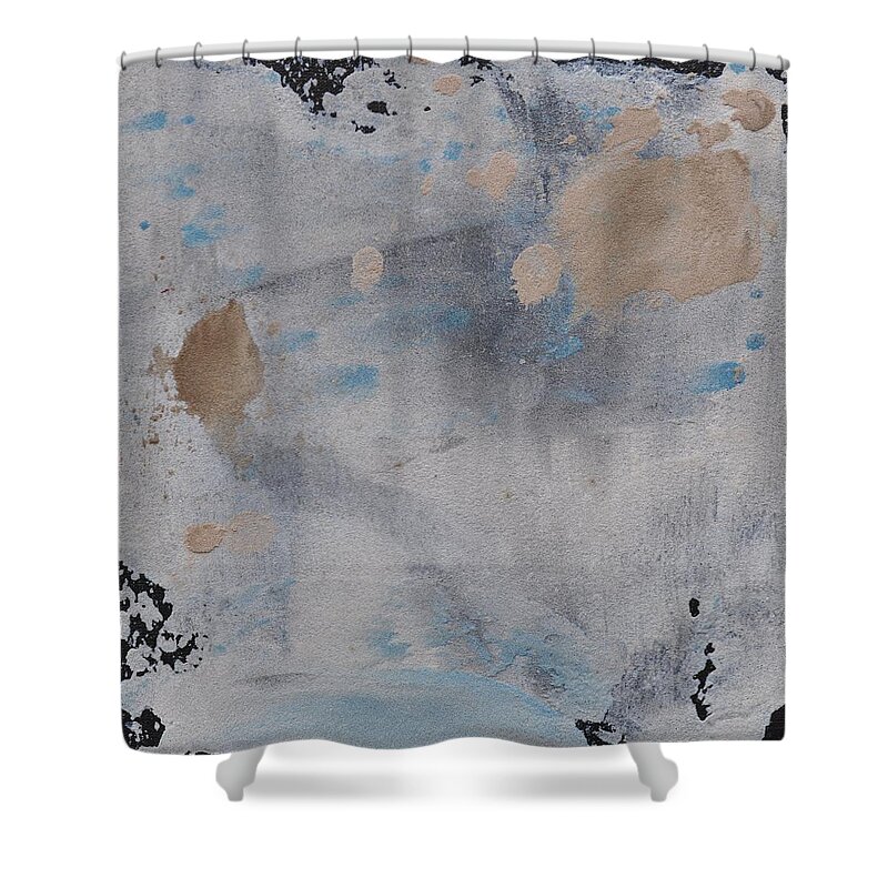 Abstract Shower Curtain featuring the painting Sand Tile AM214140 by Eduard Meinema
