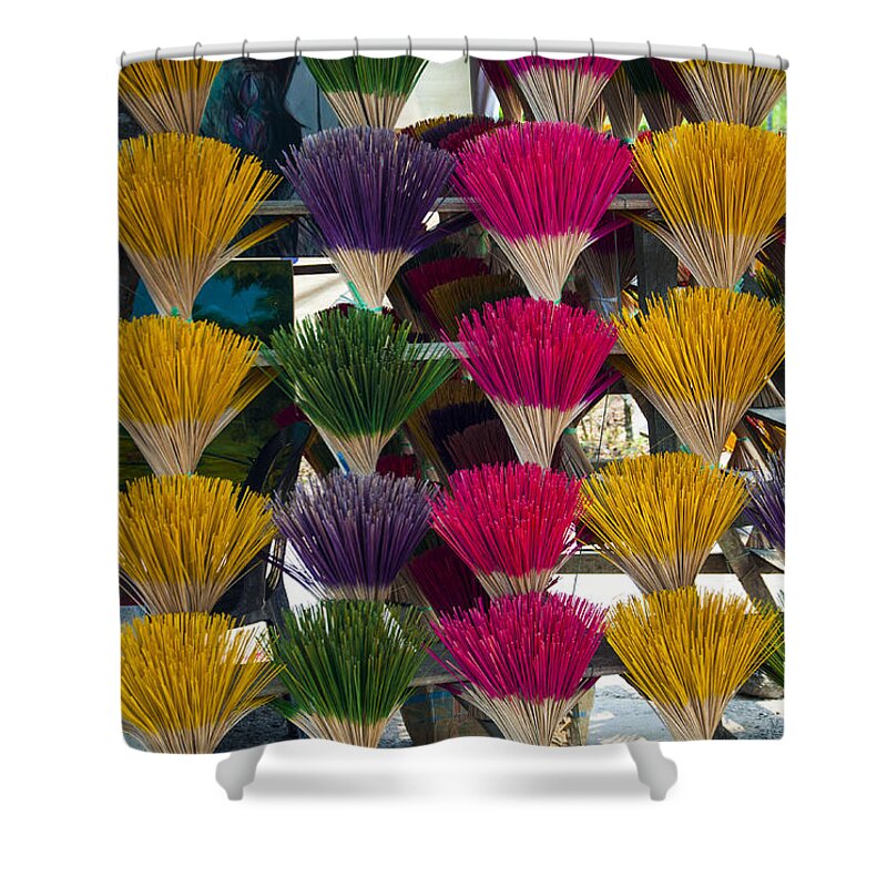 Incense Sticks Shower Curtain featuring the photograph Sandalwood Incense Sticks by Rob Hemphill