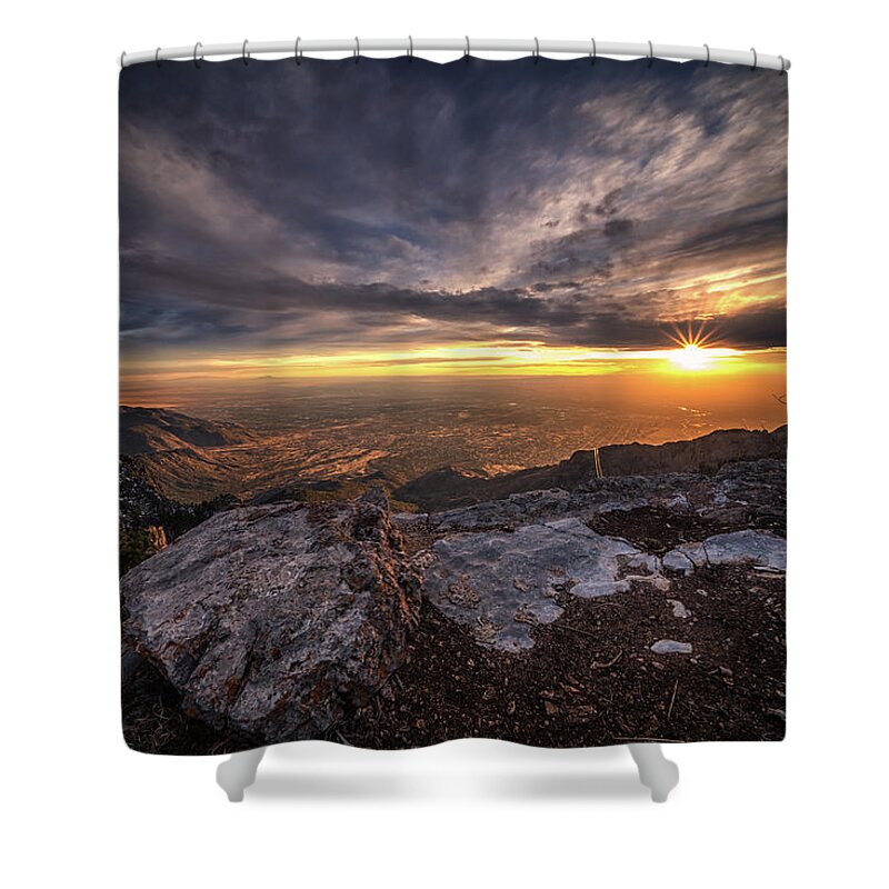 Albuquerque Shower Curtain featuring the photograph Sandia Peak Sunset by Framing Places