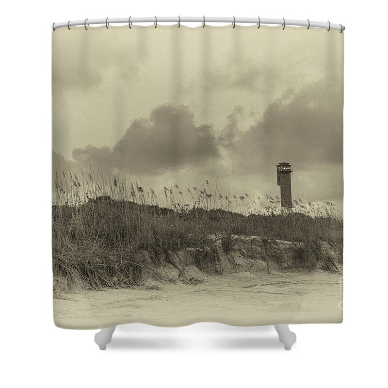 Sullivan's Island Lighthouse Shower Curtain featuring the photograph Sandy Breezes by Dale Powell
