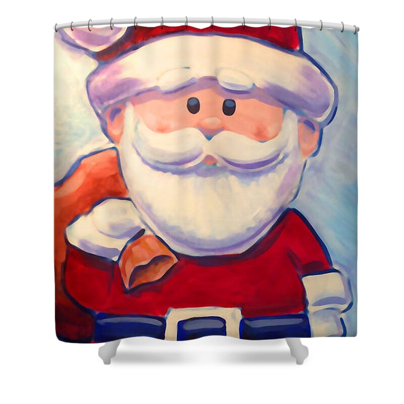 Rudolph Shower Curtain featuring the digital art Santa Claus by Geoff Strehlow