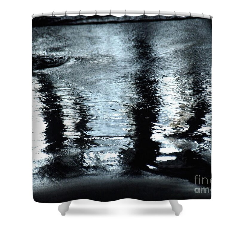 Water Reflection Shower Curtain featuring the photograph SantaMonicareflection by Mary Kobet