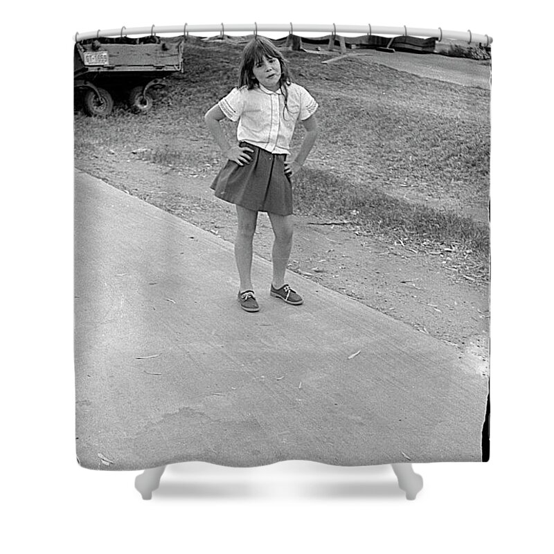 Sassy Shower Curtain featuring the photograph Sassy Girl, 1971 by Jeremy Butler