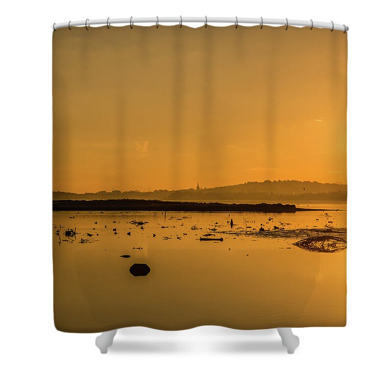 Saturday Shower Curtain featuring the photograph Saturday Morning along the estuary by Martina Fagan