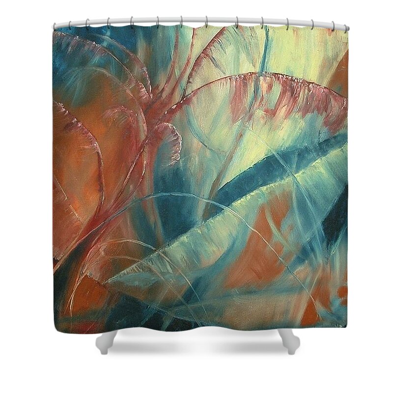 Organic Shower Curtain featuring the painting Savannah by Renate Wesley