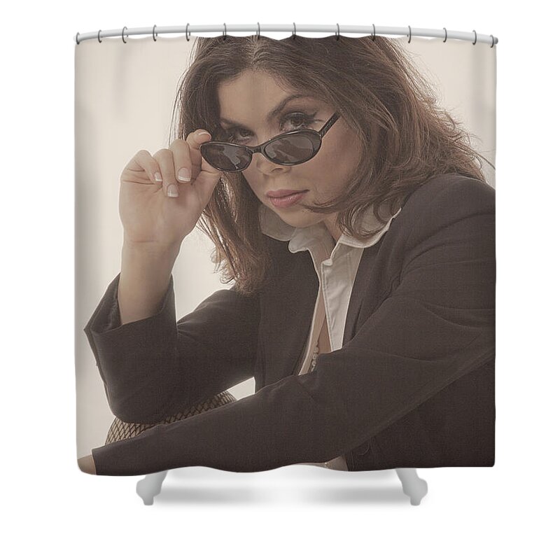 Sunglasses Shower Curtain featuring the photograph Say What? by Hugh Smith