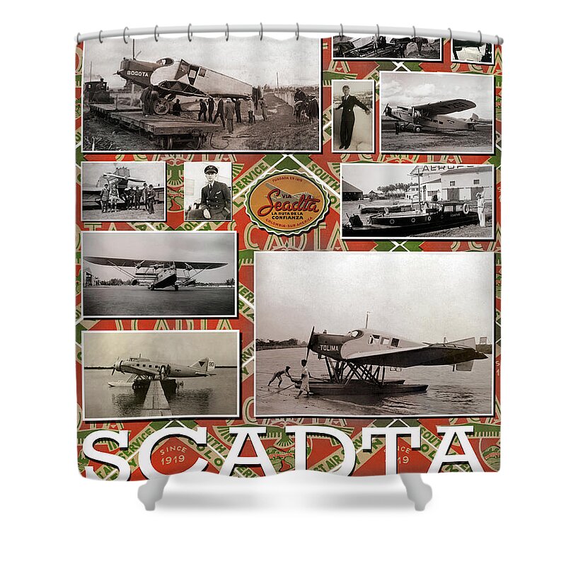 Scadta Shower Curtain featuring the photograph SCADTA Airline Poster by Jeff Phillippi
