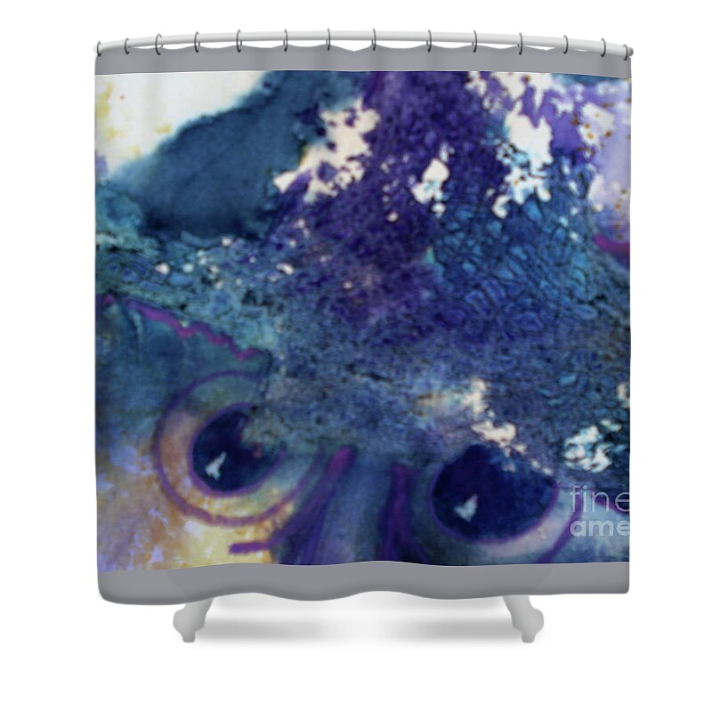Painting Shower Curtain featuring the painting Scarecrow Eyes by Kathy Braud